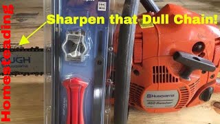 How to Sharpen a Chainsaw Husqvarna 450 Rancher [upl. by Nils129]