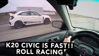 Honda Civic Type R VS K20 Swap Civic  Which Is Faster [upl. by Aicatan491]