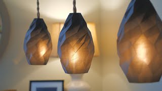 Beautiful MinimalistModern 3D Printed Pendant Light Lampshade DIY  Protopasta Iron Metal PLA [upl. by Donavon695]