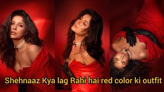 Shehnaaz gill ki new video red color outfit main kya lag rahi hai shehnaazgill [upl. by Kenimod453]