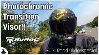 Ruroc Photochromic Transition Visor  Unpacking and first test ride How good is the transition [upl. by Nesila617]