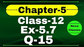 Class 12 Ex 57 Q15 Math  Differentiability  Q15 Ex 57 Class 12 Math  Ex 57 Q15 Class 12 Math [upl. by Ahsienak820]