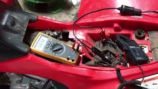 Honda TRX90  Checking Stator Output Amperage [upl. by Notlim]