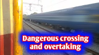 Enjoy Short journey in 12362 CSMT Asansol superfast Exp  dangerous Overtake and crossing [upl. by Astred]