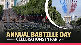 Live French Prez Macron leads Annual Bastille Day celebrations  Paris Traditional military parade [upl. by Eussoj]