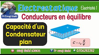 Capacité dun condensateur plan Calcul par théorème de Gauss [upl. by Atiekram]