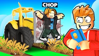 ROBLOX CHOP GOT OVERPOWERED BY MY TRACTOR IN FARMING SIM [upl. by Assirod]