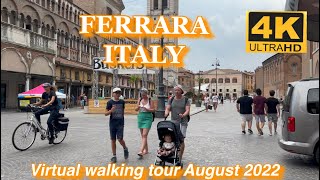 Ferrara walking tour windy summer day beautiful  4K [upl. by Onaicilef]