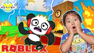 Ryan Escapes Crazy House in ROBLOX with Combo Panda Let’s Play [upl. by Gnouhc]