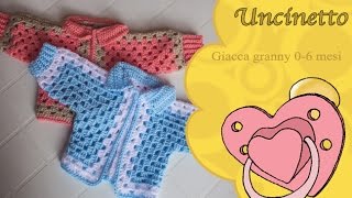 Uncinetto bimbi giacca granny 06 mesiHow to do jacket granny children [upl. by Karolyn676]