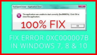 0xc00007b Error 100000 FIX for Windows 108187 64 and 32 bit [upl. by Yatnahs]