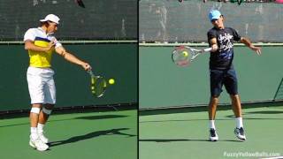 Roger Federer and Rafael Nadals Forehands Compared [upl. by Sinegra]