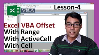 Offset in Excel VBA  Using Offset for Ranges in Excel VBA  Excel VBA lesson4 for beginners [upl. by Valentino446]