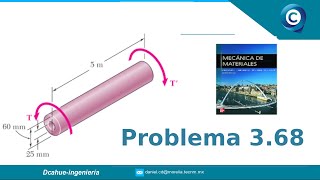 TRANSMISIÓN DE POTENCIA EN EJES  ESFUERZO DE TORSIÓN  MECÁNICA DE MATERIALES  EJERCICIO 368 [upl. by Frangos]