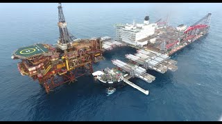 Pioneering Spirit removes third platform from Shells Brent field [upl. by Airdnola]