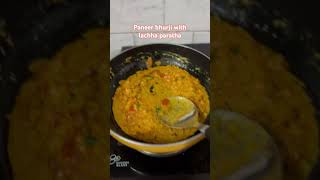 Paneer bhurji with lachha paratha 🌸 love recipe paneerbhurji lachhaparatha dinner fyp viral [upl. by Keyek]