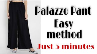 Palazzo pant cutting and stitchinghow to stitch palazzo pantsVery easy method [upl. by Yentiw]