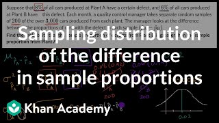 Sampling distribution of the difference in sample proportions Probability example [upl. by Dosi]