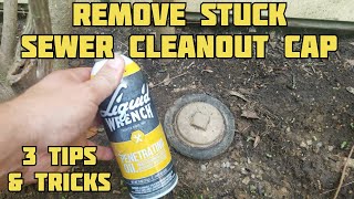 How to Remove Sewer Cleanout Cap  Stuck Rusted Frozen [upl. by Eibba]