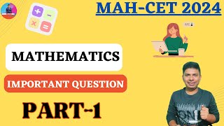 Mah Mca Cet 2024 II Mathematics Important Mcq Question [upl. by Divadnoj]