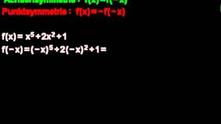 Achsensymmetrie und Punktsymmetrie bei ganzrationalen Funktionen Video 3 [upl. by Valda]
