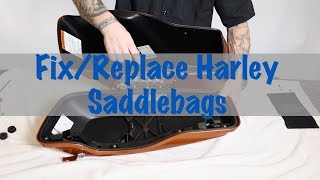 How to Replace Harley Davidson Saddlebags Lid amp Parts  Motorcycle Biker Podcast [upl. by Brnaby]