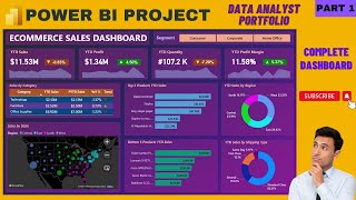 Power BI Project End to End  Data Analyst Project Portfolio Part 1  Dashboard  For Beginners [upl. by Idnaj]