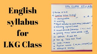 English syllabus for LKG class CBSEenglishsyllabusLKGclasssyllabuskanpurpreschool [upl. by Notsirt]