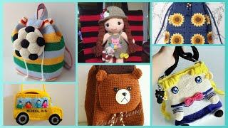 Crochet school and college bags designs 2024 [upl. by Nahtnanhoj913]