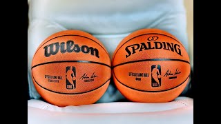 Official NBA Basketballs comparison Wilson vs Spalding [upl. by Habas124]