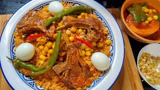 كسكسي العرس التونسي كسكسي دار الفرح بالعلوش couscous tunisien [upl. by Artsa800]