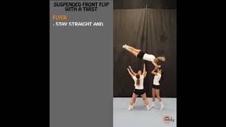 Straight up to extension instructional video  cheerleading group stunts [upl. by Heffron]