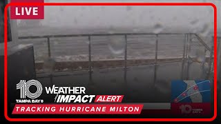 Heavy wind rain seen along St Pete Pier ahead of Hurricane Milton [upl. by Anitsugua]