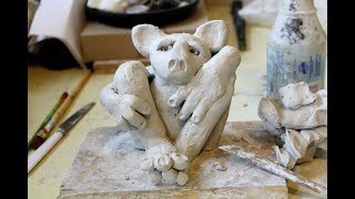 DIY Gargoyle In Air Dry Clay  Self Hardening Clay [upl. by Llecram]