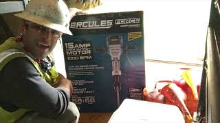 Harbor Freight HERCULES Electric Jack Hammer unboxing and demonstration [upl. by Nuy]