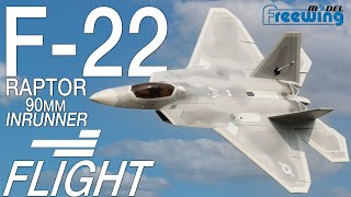 Flying the Freewing F22 90mm HighPerformance RC EDF Jet with Stock Inrunner Motion RC [upl. by Wartow]