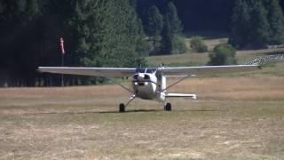 Cessna 185 Skywagon Landing at Moose Creek ID [upl. by Notla]