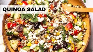 Mediterranean Quinoa Salad Recipe  Healthy Mediterranean Salad [upl. by Ayotahs]