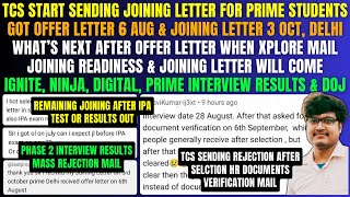 TCS STARTED SENDING JOINING LETTER FOR PRIME  WHAT ABOUT OTHERS  REJECTION AFTER SELECTION HR MAIL [upl. by Myrilla184]