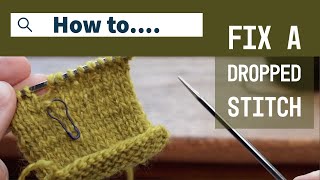 How To Fix Dropped Stitch NO Crochet Hook Knitting Tutorial [upl. by Mann482]