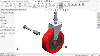 Solidworks tutorial  Design of Caster wheel in Solidworks [upl. by Calandria460]