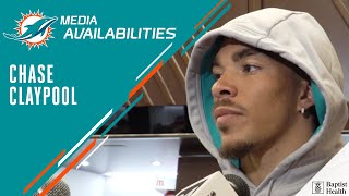 Chase Claypool meets with the media  Miami Dolphins [upl. by Erny]