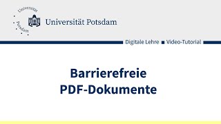 Erstellung barrierefreier PDFDokumente [upl. by Carina536]