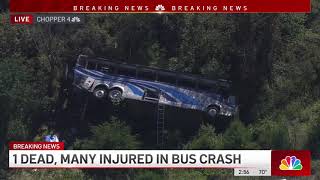 1 adult dead 5 students critically hurt after bus with Farmingdale High band crashes  NBC New York [upl. by Ellehsal]