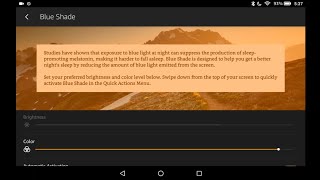 Amazon Fire Tablet  Blue Shade Settings  Blue Light Blocker [upl. by Berne]