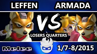 Paragon 2015  Leffen Fox Vs A Armada Peach Fox SSBM Losers Quarters  Melee [upl. by Eimmij]