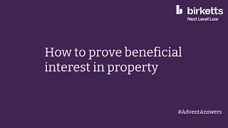 How to prove beneficial interest in property [upl. by Yelhs]