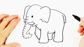 How to draw an Elephant Step by Step  Easy drawings [upl. by Yedok]