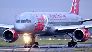 37 YEARS OLD Jet2 B757200 Landing and Take Off at Liverpool Airport 2024 [upl. by Tavy]