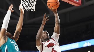 Razorbacks Keyon Menifield Davonte Davis after win over UNC Wilmington [upl. by Healey]